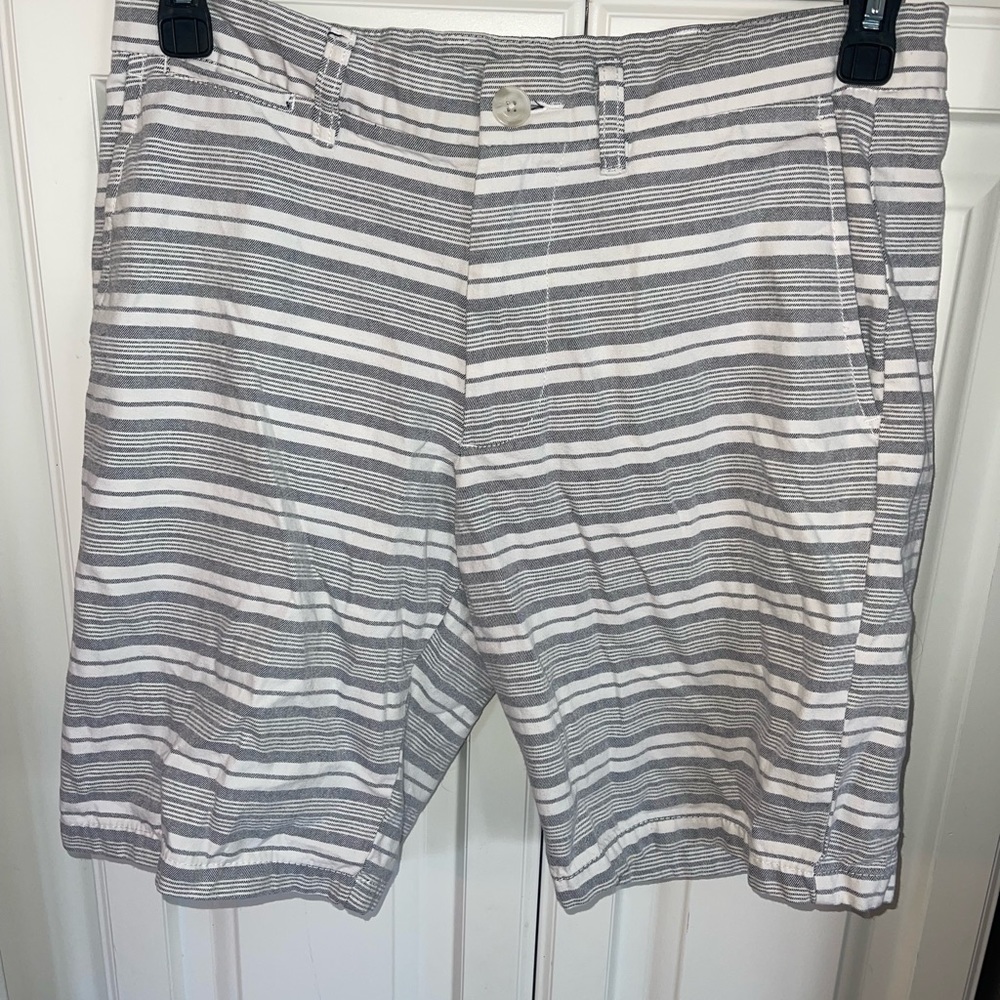 Old Navy Mens Bermuda Shorts Blue White Stripe‎ Sz 30 Slim